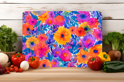 Watercolor Vibrant Floral Cutting Board | Cutting Board png Product Image 3