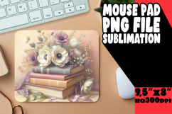 Playful Mouse Mat Sublimation PNG, Books Product Image 1