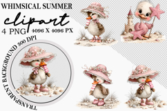Whimsical Summer Watercolor Clipart PNG Product Image 1