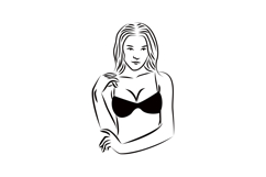 young beauty girl wearing bra underwear logo design vector Product Image 1