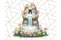 Princess Castle Clipart PNG, Enchanted Garden Artwork Product Image 4