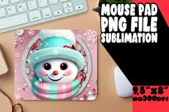 Joyful Snowman Winter Mouse Pad Sublimation PNG Product Image 1