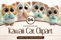 Sweater Kawaii Cats Clipart Sublimation PNG Product Image 1