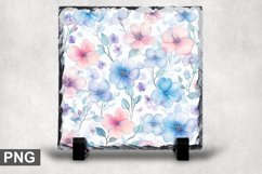 Pastel Flowers Square Sublimation Slate Design Product Image 1