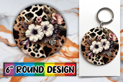Blissful Car Coaster Round Style, Leopard Prints Product Image 1