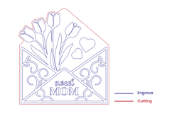 Mother’s Day Envelope Card Laser Cut SVG Product Image 2
