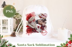 Christmas Deer Santa Sack Design, Santa Claus Gift Bag Product Image 1