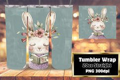 Playful Bunny and Flower Art Tumbler Design Product Image 1