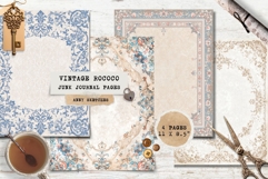4 Porcelain Frame Junk Journal Page Rococo Ceramic Border Product Image 1