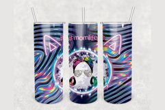 Mom Life Holographic Summer Glitter 20 oz skinny tumbler Product Image 1