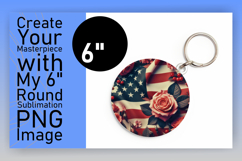 Bright Keychain Circle PNG Artwork , USA Flag Product Image 1