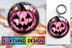 Charming Stained Glass Halloween Keychain Sublimation Product Image 1