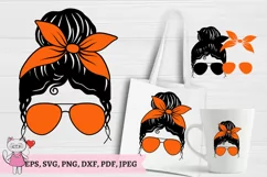 Orange Mom Bun svg, autumn, Hair Sunglasses Headband svg Product Image 1