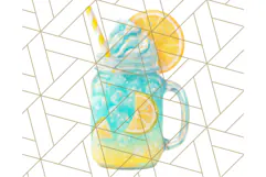 Sky Blue and Sunshine Yellow Summer Clipart PNG, Tropical Product Image 4