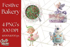 Cozy Christmas Bakery Gingerbread Clip Art PNG Festive Mini Product Image 1