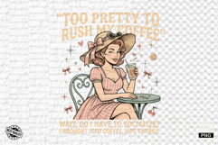 Coquette Summer Girl &amp; Coffee PNG Product Image 1