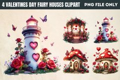 Valentines Day Fairy Houses Clipart PNG Product Image 1