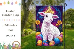 Welcome Garden Flag, Stained Glass Easter Lamb Garden Flag Product Image 1