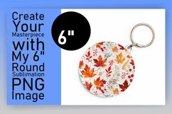 Fall Season Round Design with Watercolor Foliage Keychain Product Image 1