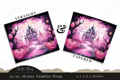 Watercolor Halloween Scene Tumbler Wrap PNG Product Image 2