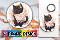 Playful Watercolor Kitty Sublimation PNG Product Image 1