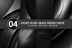 Luxury Black Silver Digital Paper Product Image 1