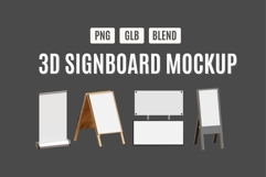 3D Signboard Mockup Set 5 Product Image 1