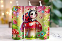 Ladybug Valentine's Day Tumbler Wrap Sublimation Product Image 1