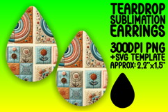 Trendy Teardrop Earrings Design PNG Artwork , Patchwork Product Image 1