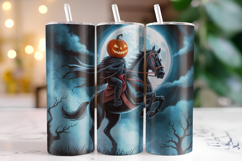 Halloween Headless Horseman Tumbler Wrap | Sublimation Product Image 1
