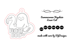 Summer Halloween Cute Ghost Keychain SVG Product Image 2