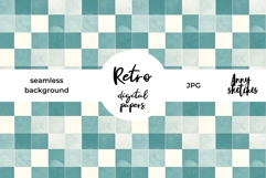 Retro Green and White Checked Seamless Pattern Christmas Product Image 1