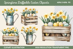 Springtime Daffodils Easter Clipart Bundle PNG Product Image 3