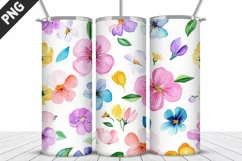 Flowers Tumbler Wrap | Sublimation Design | Tumble PNG Product Image 5