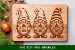 Christmas Gnomes Laser Cut File SVG for Cutting Board Product Image 1