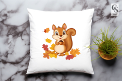 Autumn Squirrel with Acorn Clipart PNG Product Image 3
