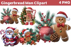 Gingerbread Man Clipart Bundle PNG Product Image 5