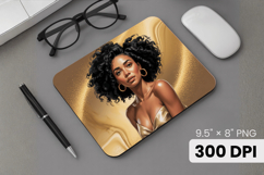 Afro Girl / Woman braided hair Mouse Pad, Black Queen PNG Product Image 1