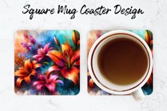 Flowers Mug coaster | Coaster | Sublimation Design Product Image 1