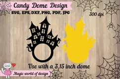 Halloween haunted House candy dome svg, paper cut template Product Image 2
