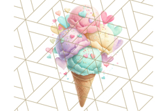 Ice Cream Clipart PNG, Summer Treats Clip Art, Swirl Cone Product Image 4