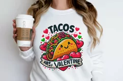 Tacos are my valentine SUBLIMATION PNG. Valentine's day. Product Image 2