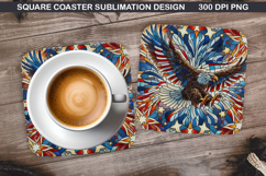 Eagle Coaster Sublimation, 4th Of July Coaster PNG Product Image 1