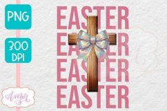 Coquette Easter sublimation PNG, Christian cross PNG design Product Image 1