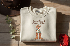 Boots Cows and Country Vibes Png Western Cowgirl Sublimation Product Image 8