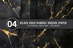 Black Gold Marble Digital Paper Product Image 1