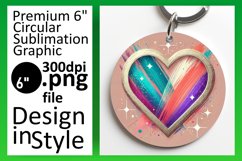Trendy Round Design Sublimation Artwork , Heart Product Image 1