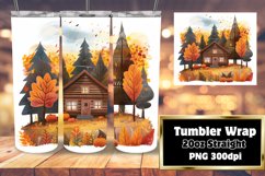 Watercolor Autumn Views | 20oz Tumbler Wrap Product Image 1