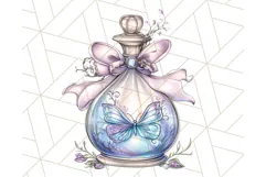 Gothic Fairy & Potion Clipart, Dark Fantasy PNG Printable Product Image 4