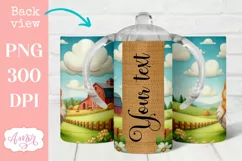 Cute chicken sippy cup sublimation PNG, Kids tumbler templat Product Image 3